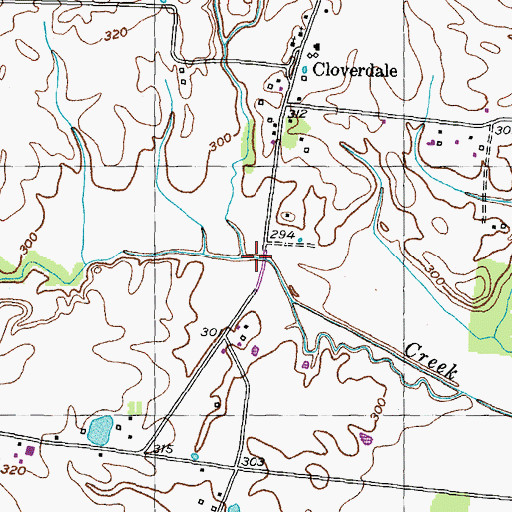 Topographic Map of Zion Creek, TN