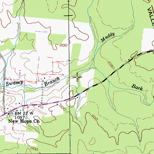 Topographic Map of Bark Camp Fork, TN