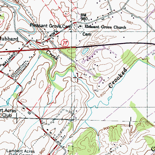 Topographic Map of Crooked Creek, TN