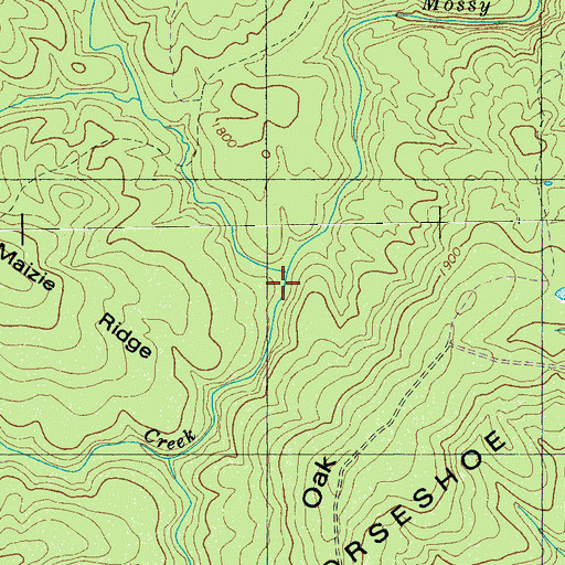 Topographic Map of Frederick Creek, TN