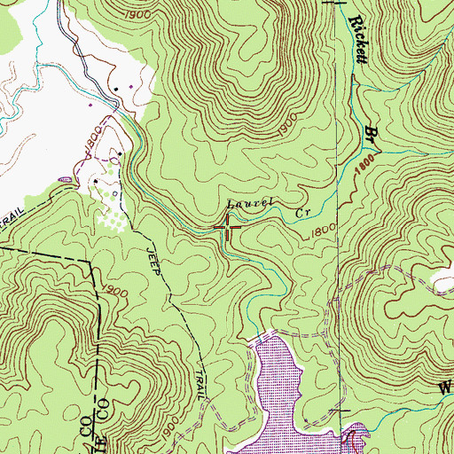 Topographic Map of Laurel Creek, TN