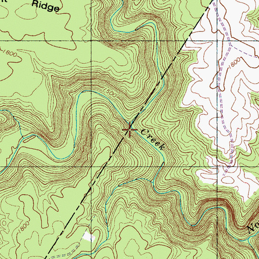 Topographic Map of Mossy Creek, TN