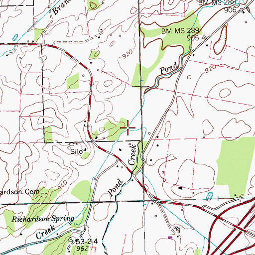 Topographic Map of Mud Creek, TN