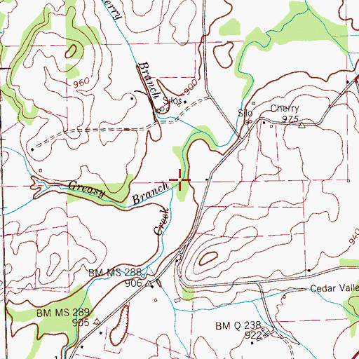 Topographic Map of Pond Creek, TN