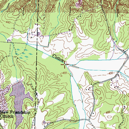 Topographic Map of Abbott Branch, TN
