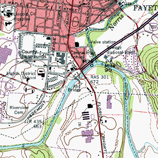 Topographic Map of Abd Bridge, TN