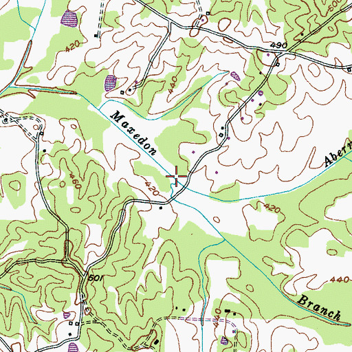 Topographic Map of Abernathy Branch, TN