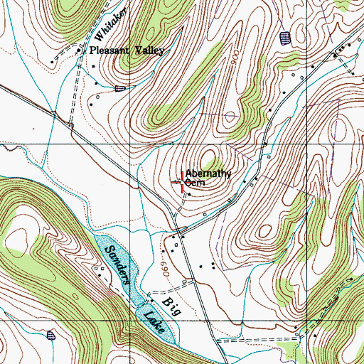 Topographic Map of Abernathy Cemetery, TN