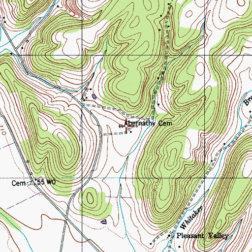 Topographic Map of Abernathy Cemetery, TN