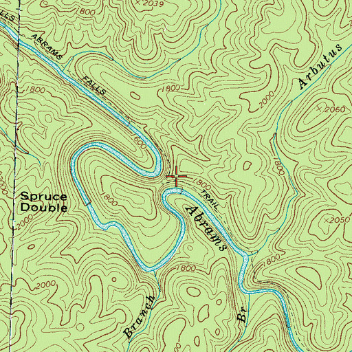 Topographic Map of Abrams Falls Trail, TN