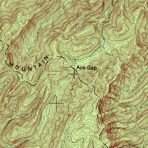 Topographic Map of Ace Gap, TN