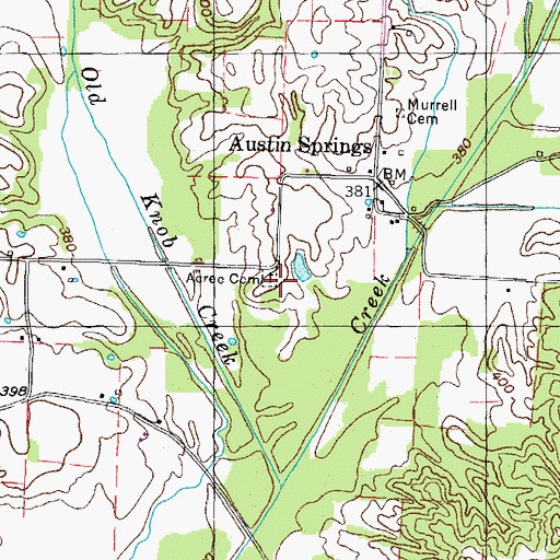 Topographic Map of Acree Cemetery, TN