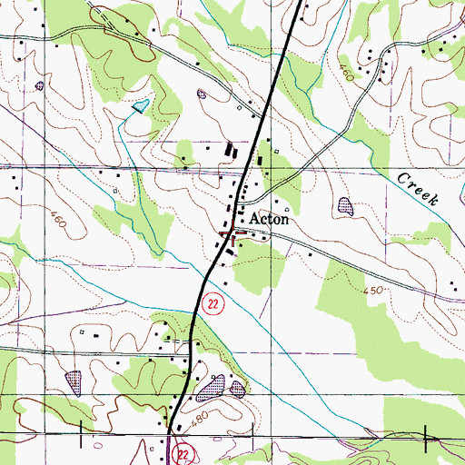Topographic Map of Acton, TN