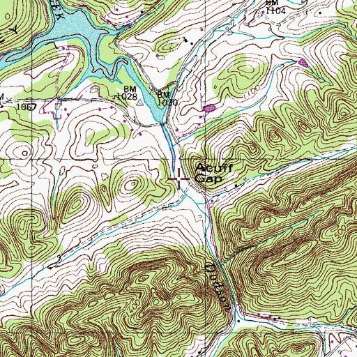Topographic Map of Acuff Gap, TN