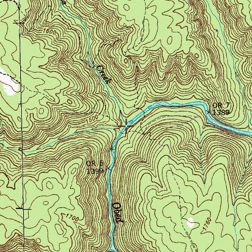 Topographic Map of Adams Creek, TN