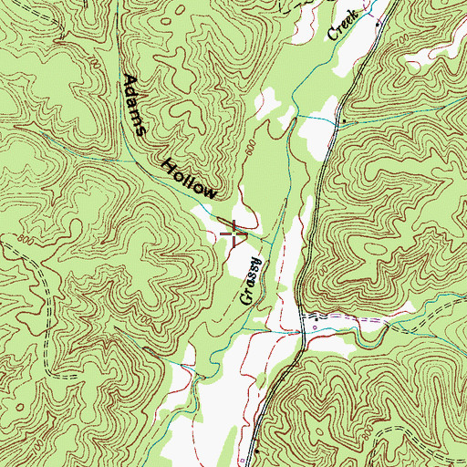 Topographic Map of Adams Hollow, TN