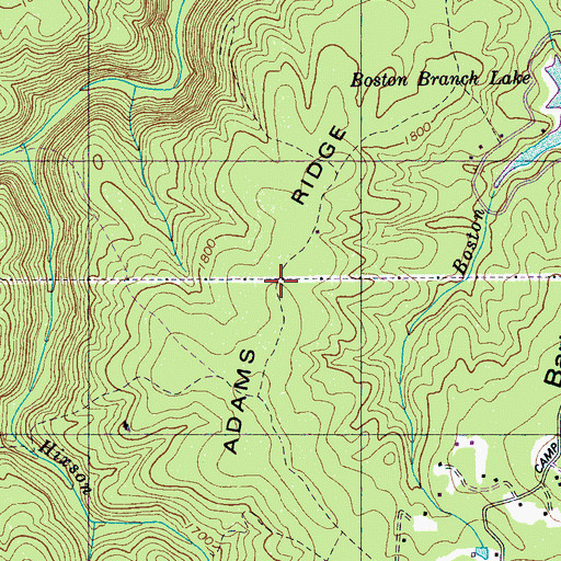 Topographic Map of Adams Ridge, TN