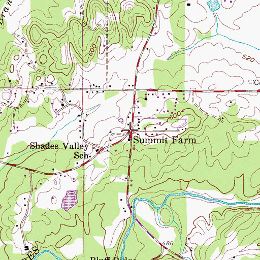 Topographic Map of Summit Farm, AL