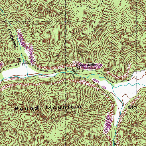 Topographic Map of Adkins School, TN