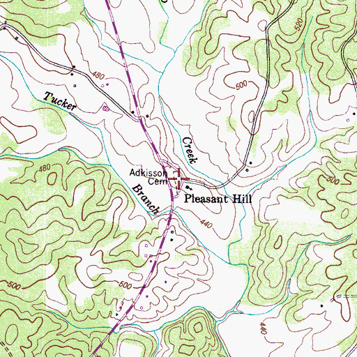 Topographic Map of Adkisson Cemetery, TN