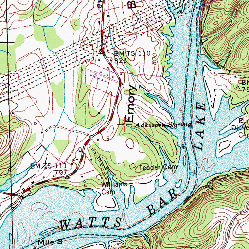 Topographic Map of Adkisson Spring, TN