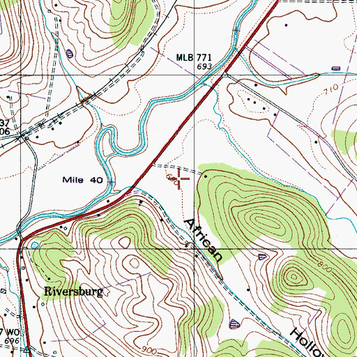 Topographic Map of African Hollow, TN