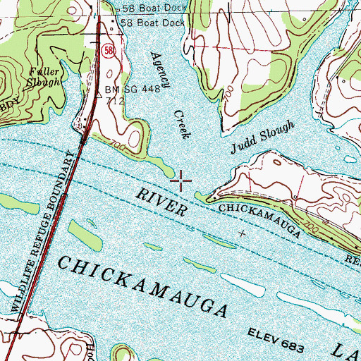 Topographic Map of Agency Creek, TN