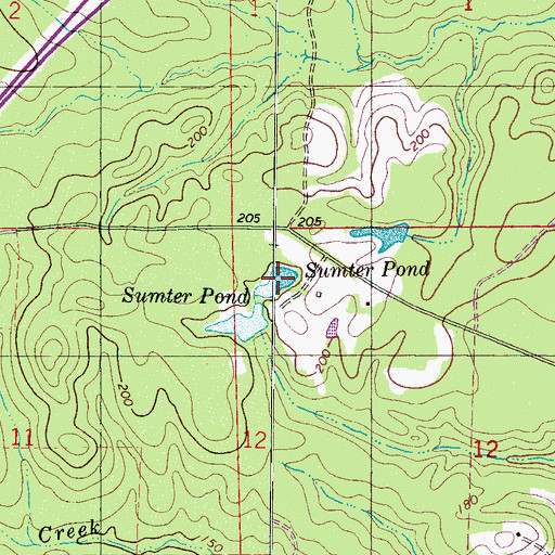 Topographic Map of Sumter Pond, AL