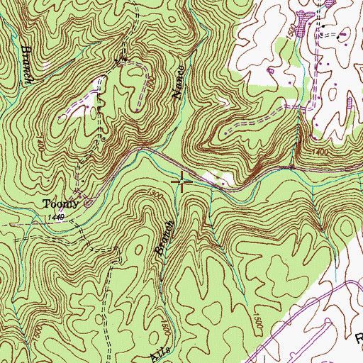 Topographic Map of Ails Branch, TN