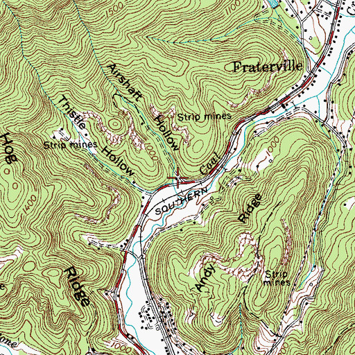 Topographic Map of Airshaft Hollow, TN