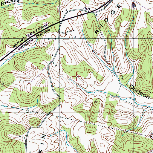 Topographic Map of Akin Ridge, TN