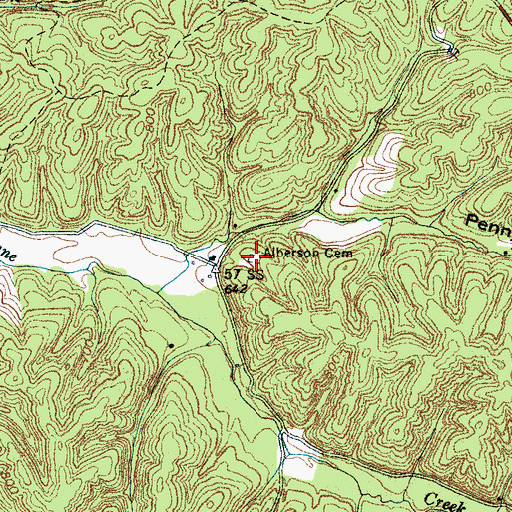 Topographic Map of Alberson Cemetery, TN