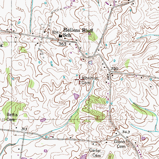 Topographic Map of Albritton Cemetery, TN