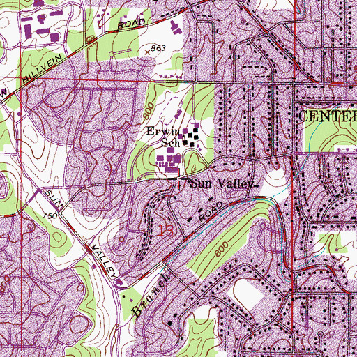 Topographic Map of Sun Valley, AL