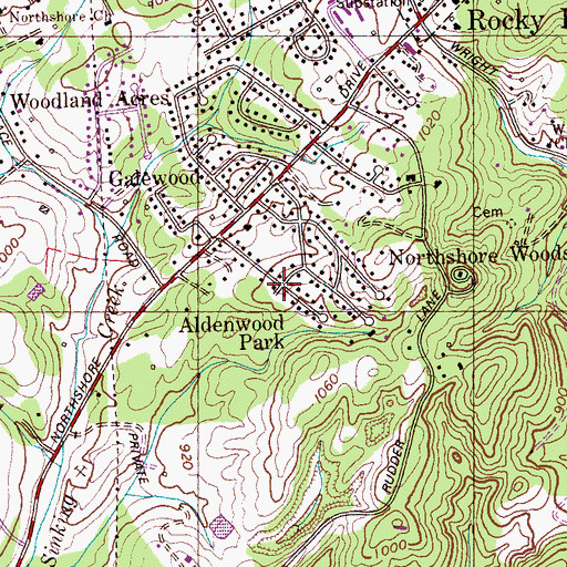 Topographic Map of Aldenwood Park, TN