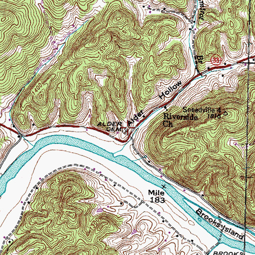 Topographic Map of Alder Cemetery, TN
