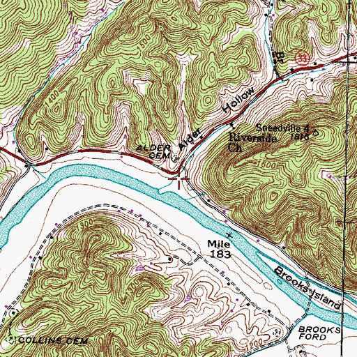Topographic Map of Alder Hollow, TN