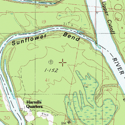 Topographic Map of Sunflower Bend, AL