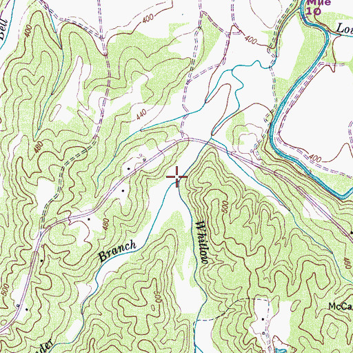 Topographic Map of Alexander Branch, TN