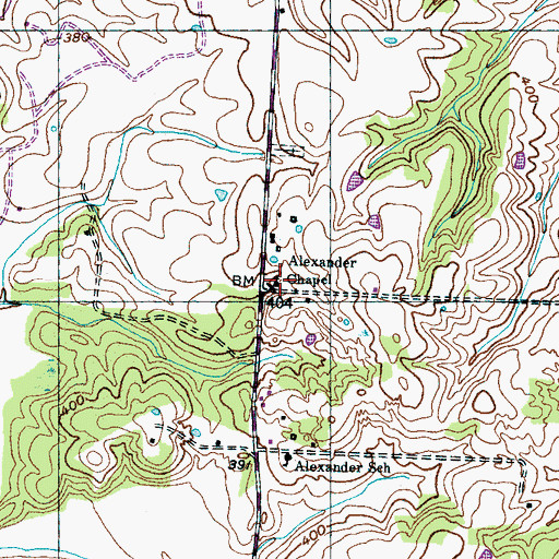 Topographic Map of Alexander Chapel, TN