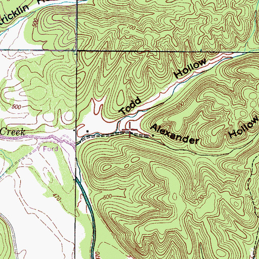 Topographic Map of Alexander Hollow, TN