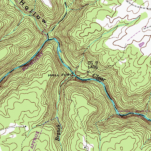 Topographic Map of Allen Branch, TN