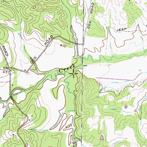 Topographic Map of Allen Creek, TN