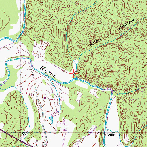 Topographic Map of Allen Hollow, TN