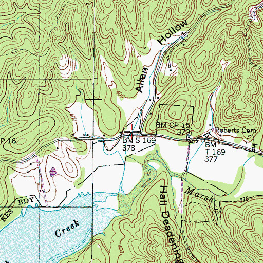 Topographic Map of Allen Hollow, TN