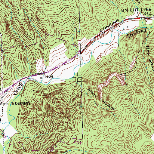 Topographic Map of Allen Hollow, TN