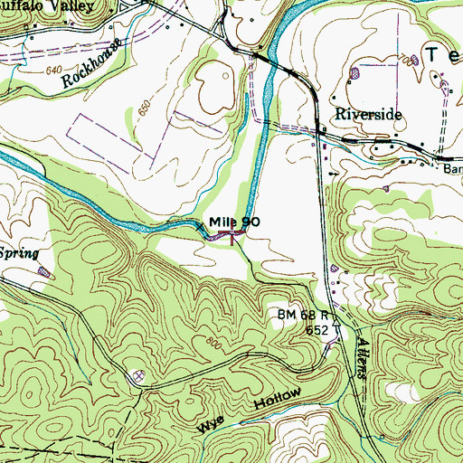Topographic Map of Allens Creek, TN