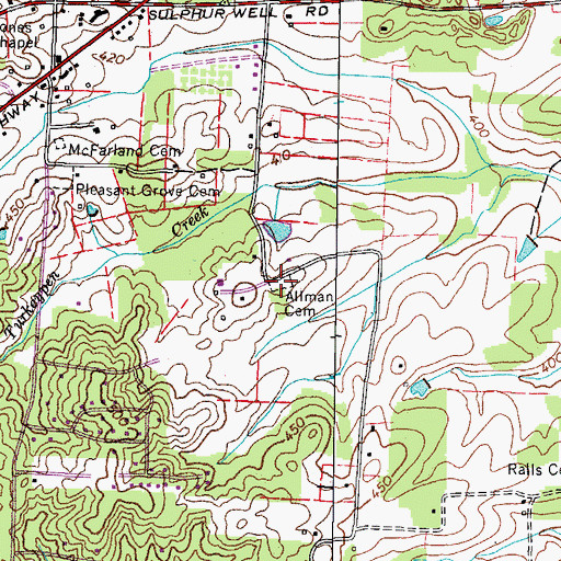 Topographic Map of Allman Cemetery, TN