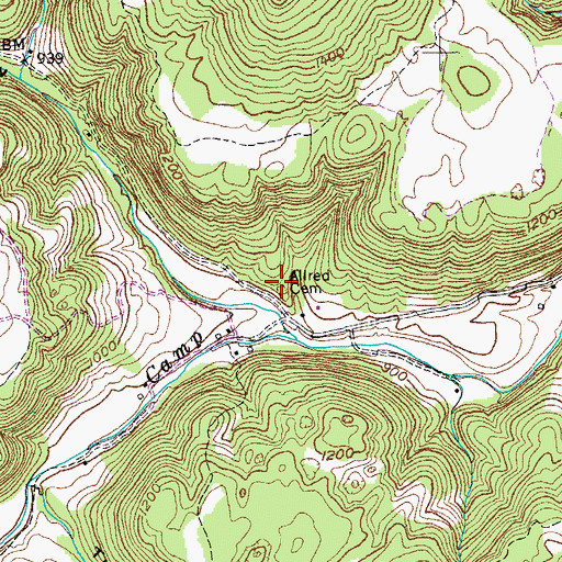 Topographic Map of Allred Cemetery, TN