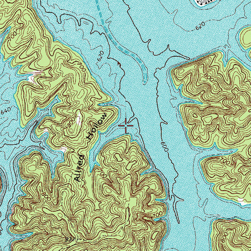 Topographic Map of Allred Hollow, TN